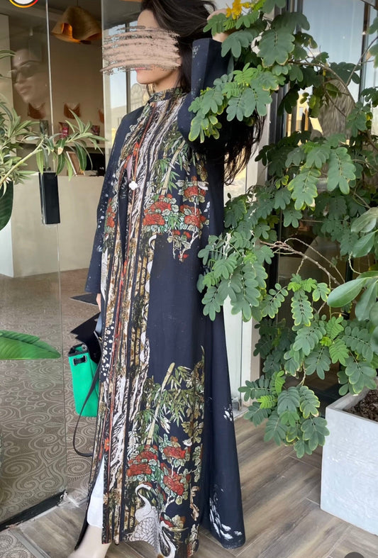 عباية بلوم كتان صيفية