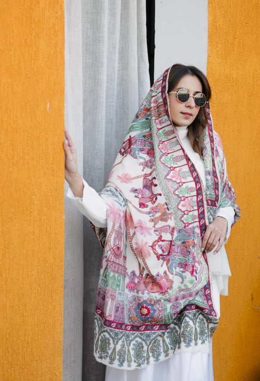 Alizeh Kashmiri Embroidery Scarf