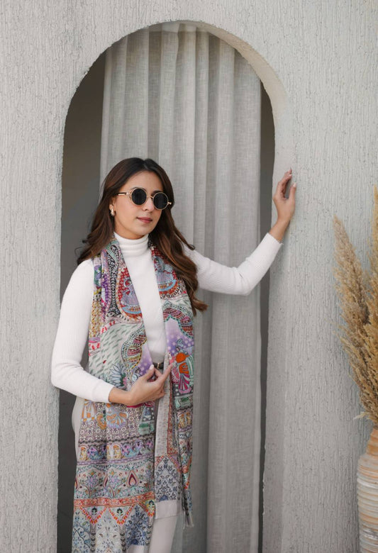 Habibi Kashmiri Embroidery Scarf