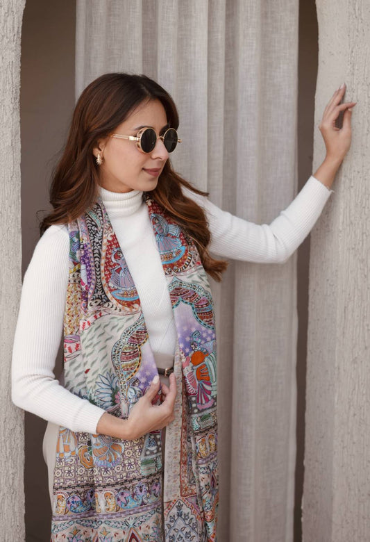 Habibi Kashmiri Embroidery Scarf