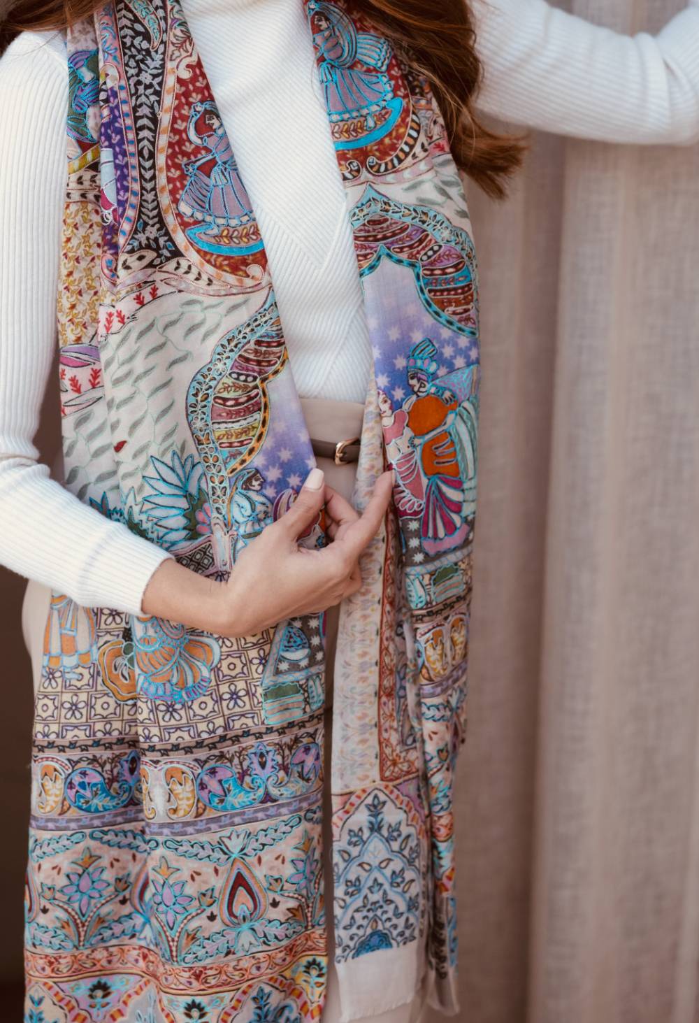 Habibi Kashmiri Embroidery Scarf