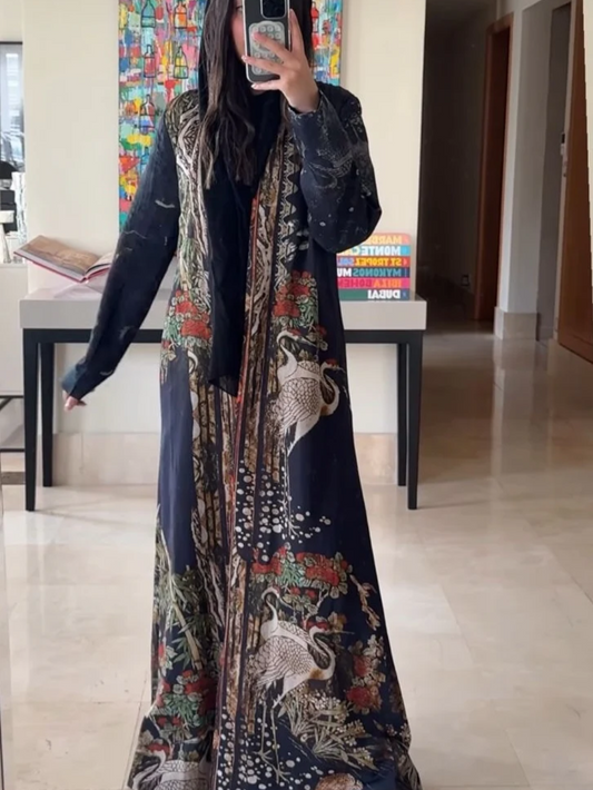 عباية بلوم كتان صيفية