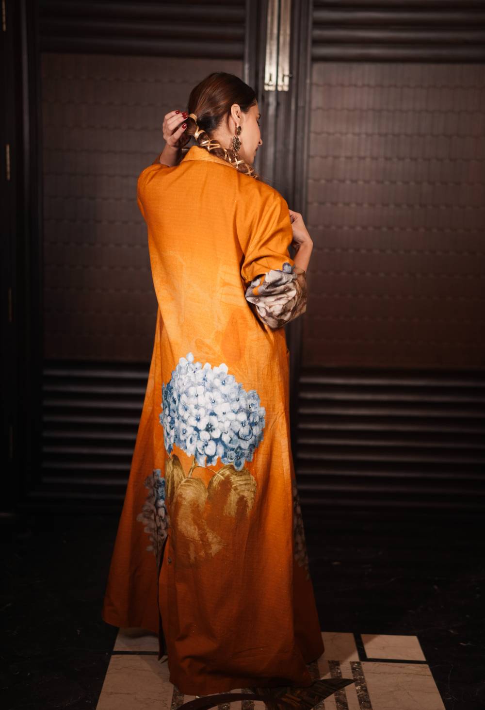 Magic Printed Linen Abaya