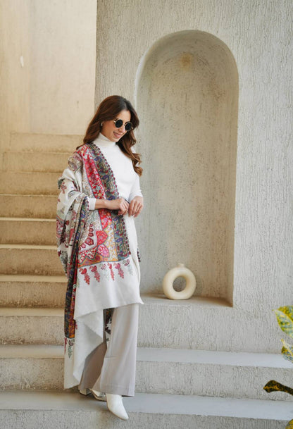 Catara Kashmiri Embroidery Scarf