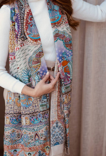 Habibi Kashmiri Embroidery Scarf