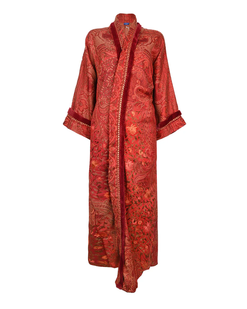Embroidered Cashmere Red Abaya
