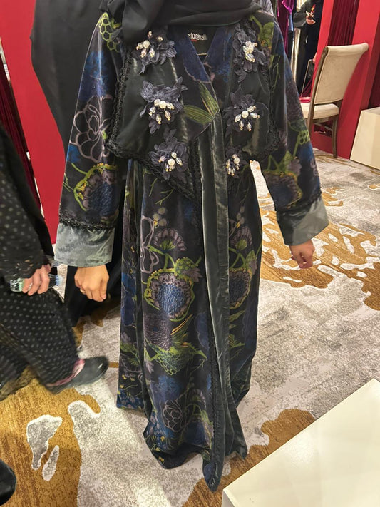 Souq Floral Velvet Abaya